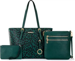 Montana West Purses for Women Tote Bag 3Pcs Set Leopard Print Satchel Handbags
