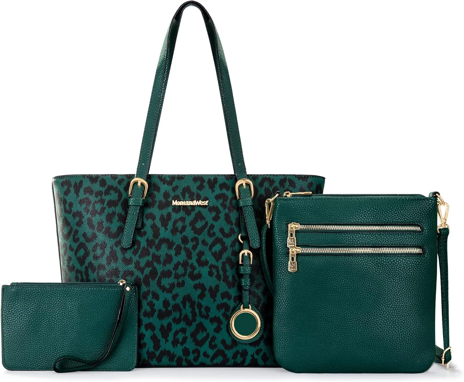Montana West Purses for Women Tote Bag 3Pcs Set Leopard Print Satchel Handbags