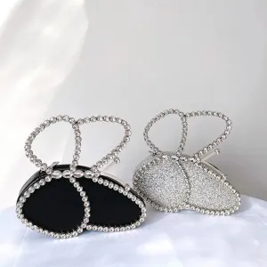 New Butterfly Shaped Crystal Clutch Evening Bags