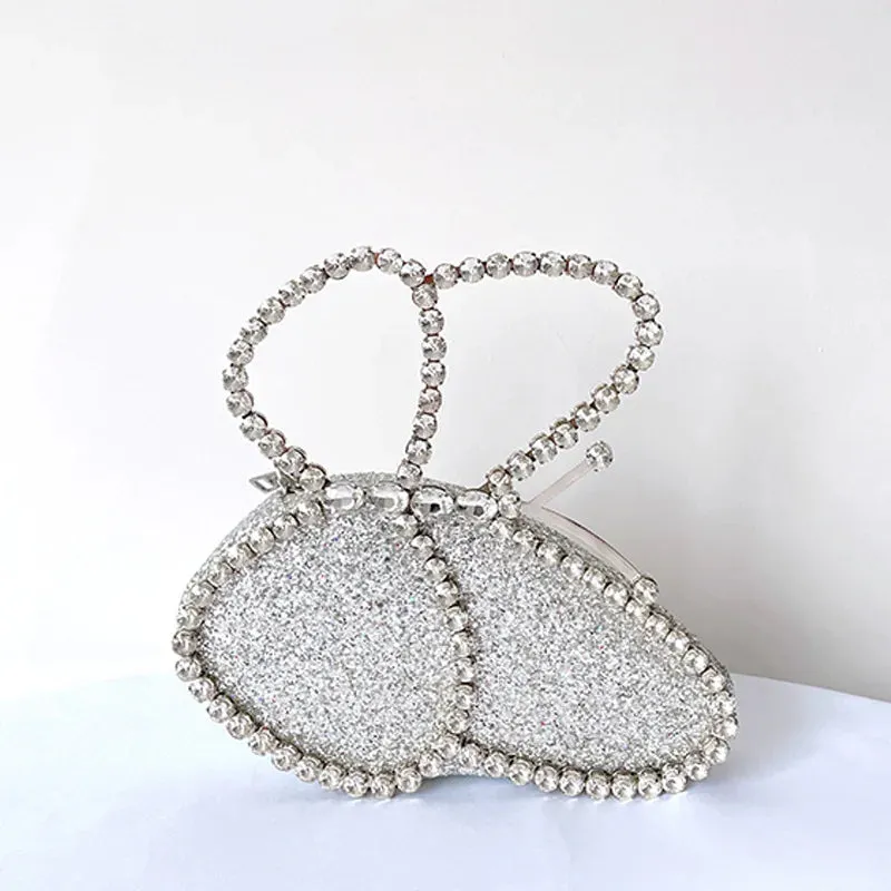 New Butterfly Shaped Crystal Clutch Evening Bags