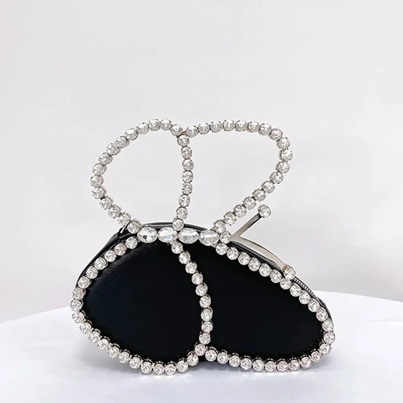 New Butterfly Shaped Crystal Clutch Evening Bags