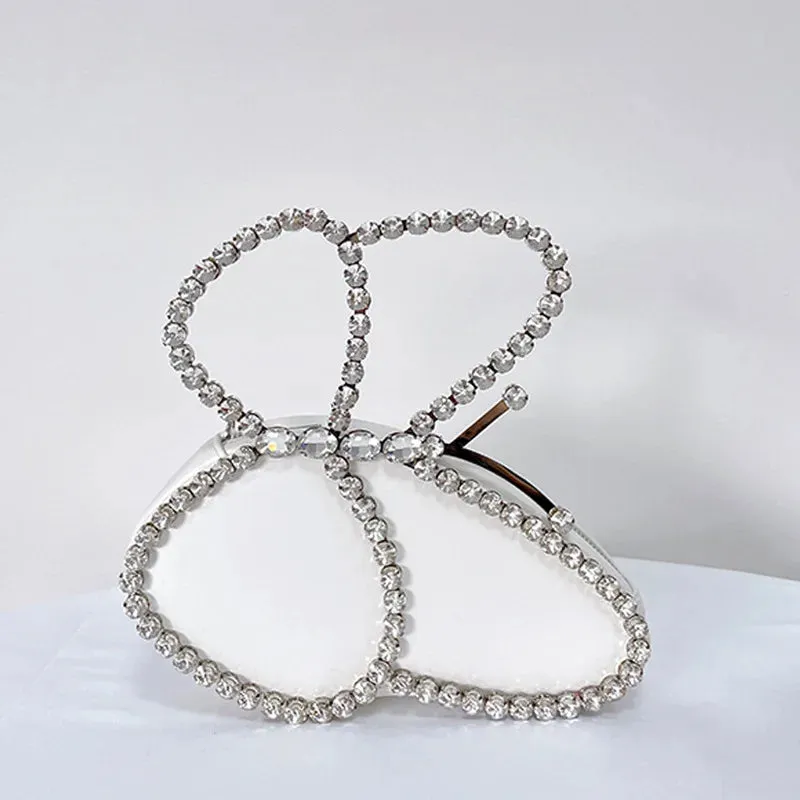 New Butterfly Shaped Crystal Clutch Evening Bags