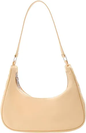 Nylon Pink Shoulder Bag Cute Hobo Tote Under The Arm Purse Underarm Bag Crossbody Bag For Women Mini Clutch Purse With Zipper Closure