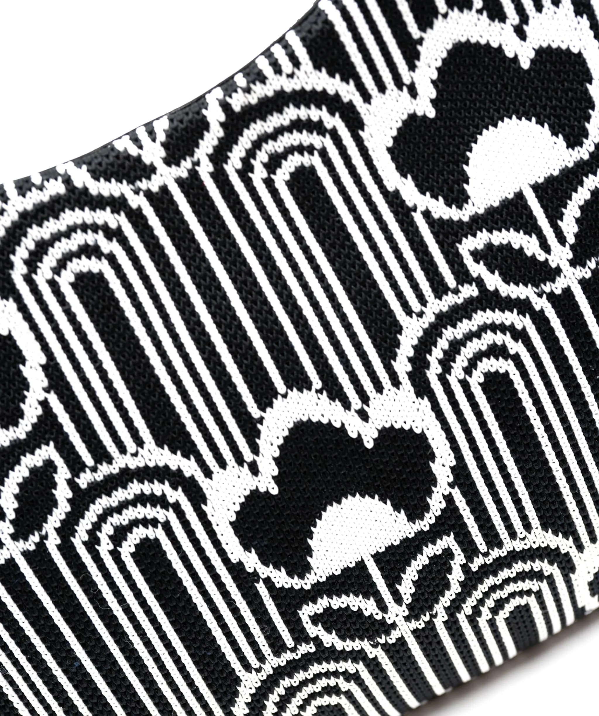 Prada Black White Jacquard Knit Cleo Shoulder Bag ABC0228