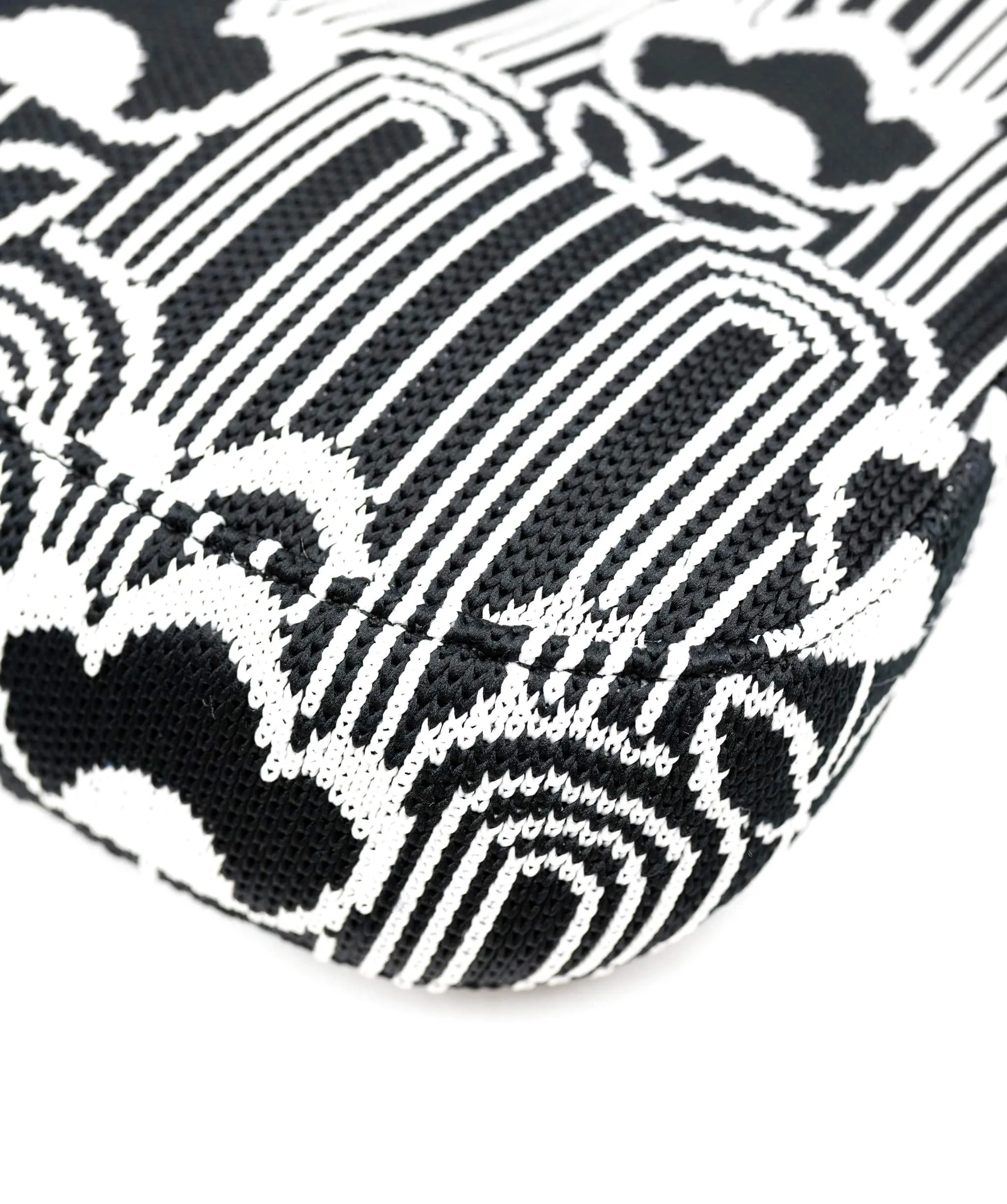 Prada Black White Jacquard Knit Cleo Shoulder Bag ABC0228