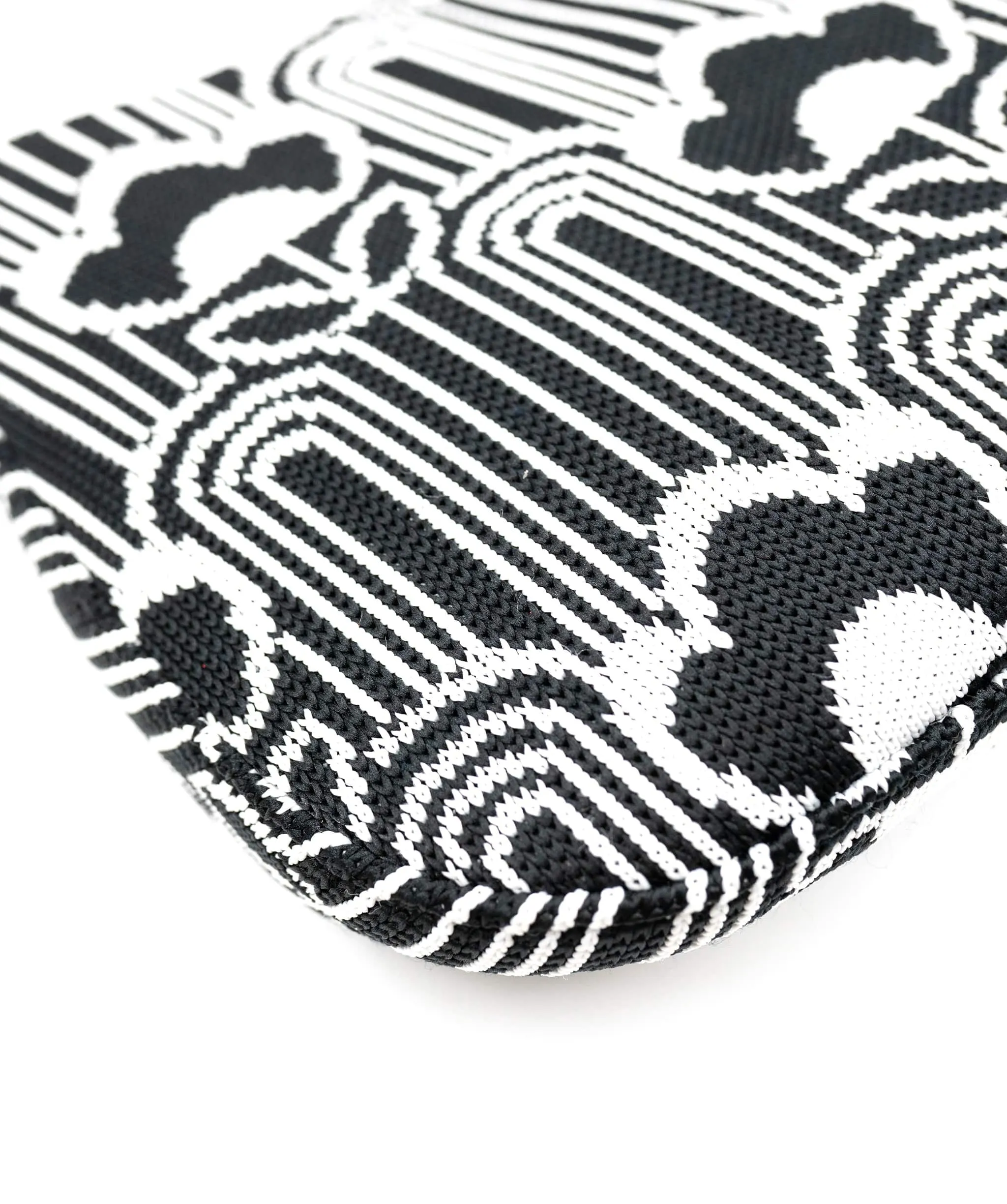 Prada Black White Jacquard Knit Cleo Shoulder Bag ABC0228