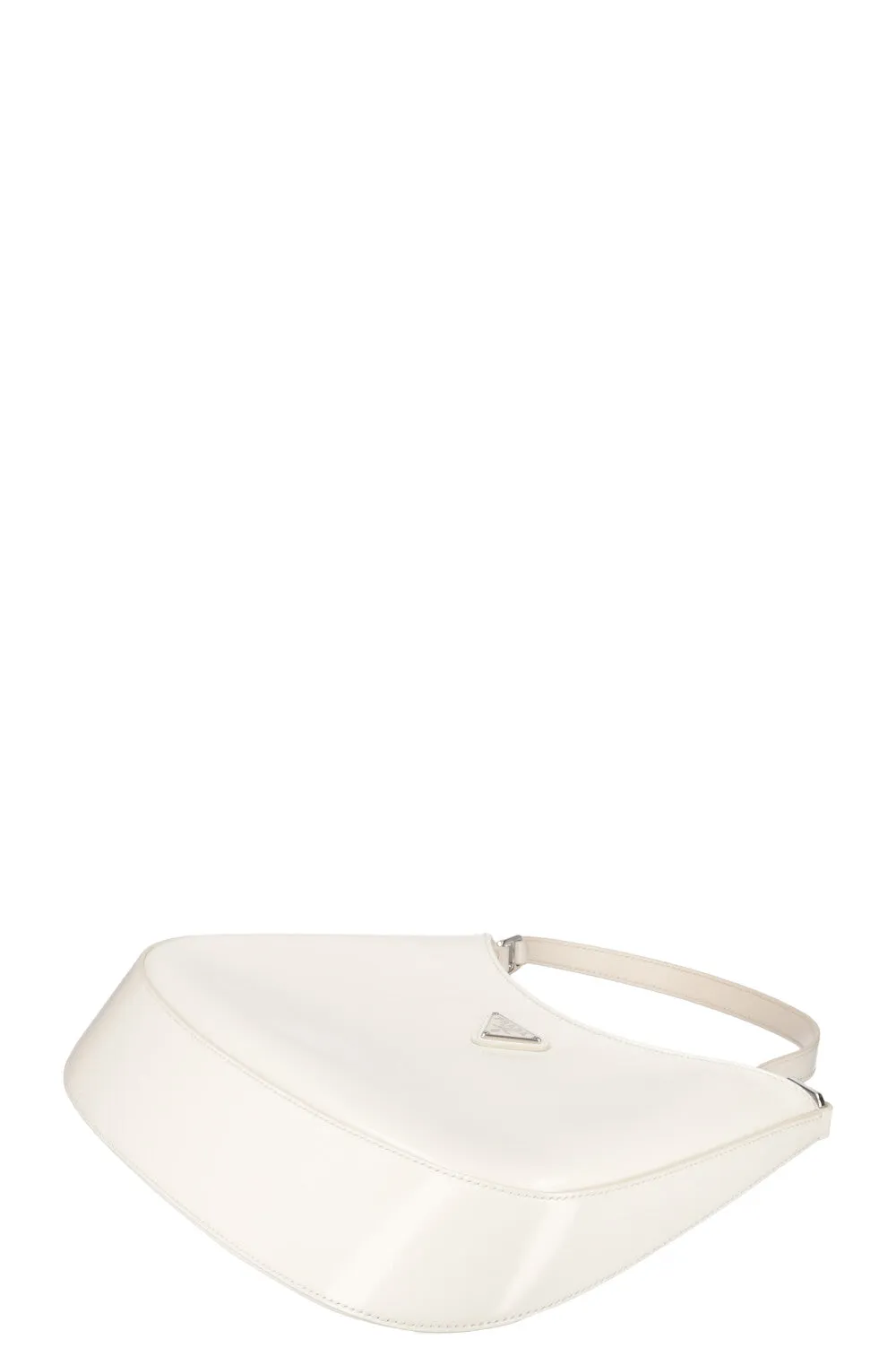PRADA Cleo Shoulder Bag Brushed Leather White