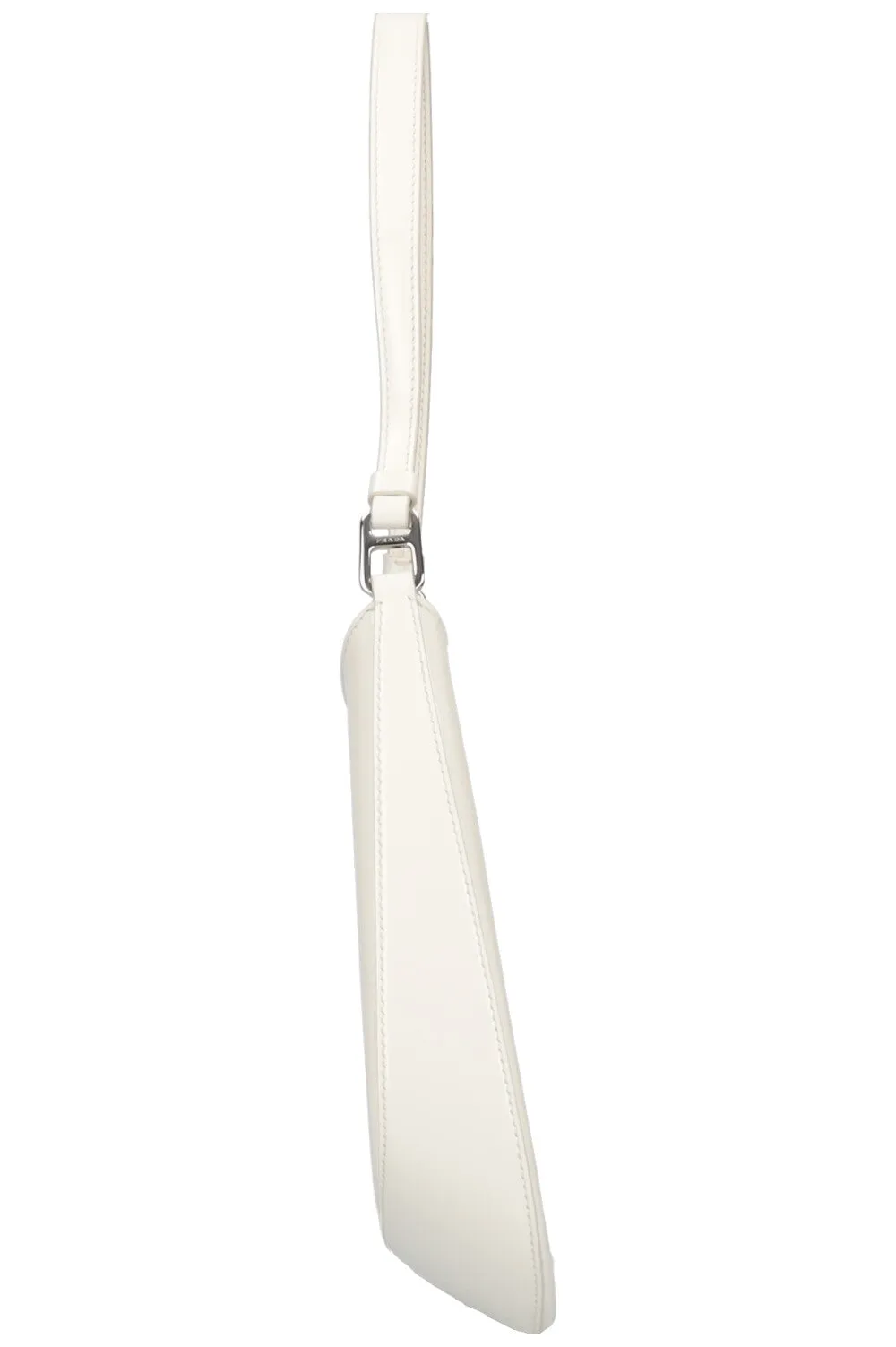 PRADA Cleo Shoulder Bag Brushed Leather White