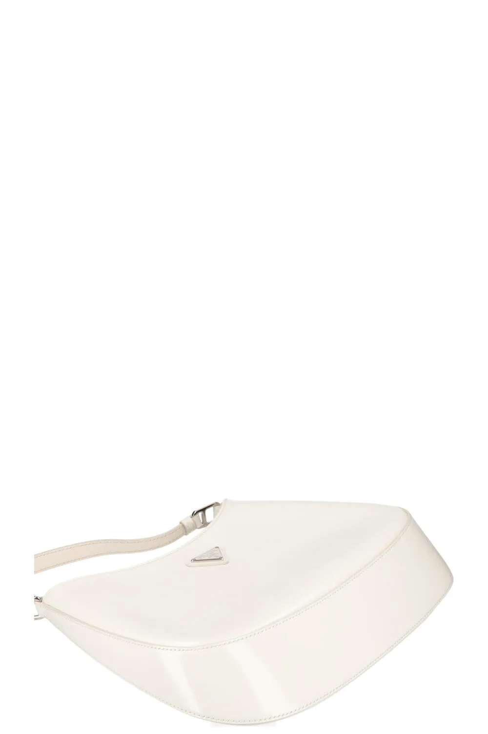 PRADA Cleo Shoulder Bag Brushed Leather White