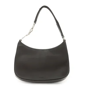PRADA Leather Cleo Shoulder Bag Dark Brown B11018 Used