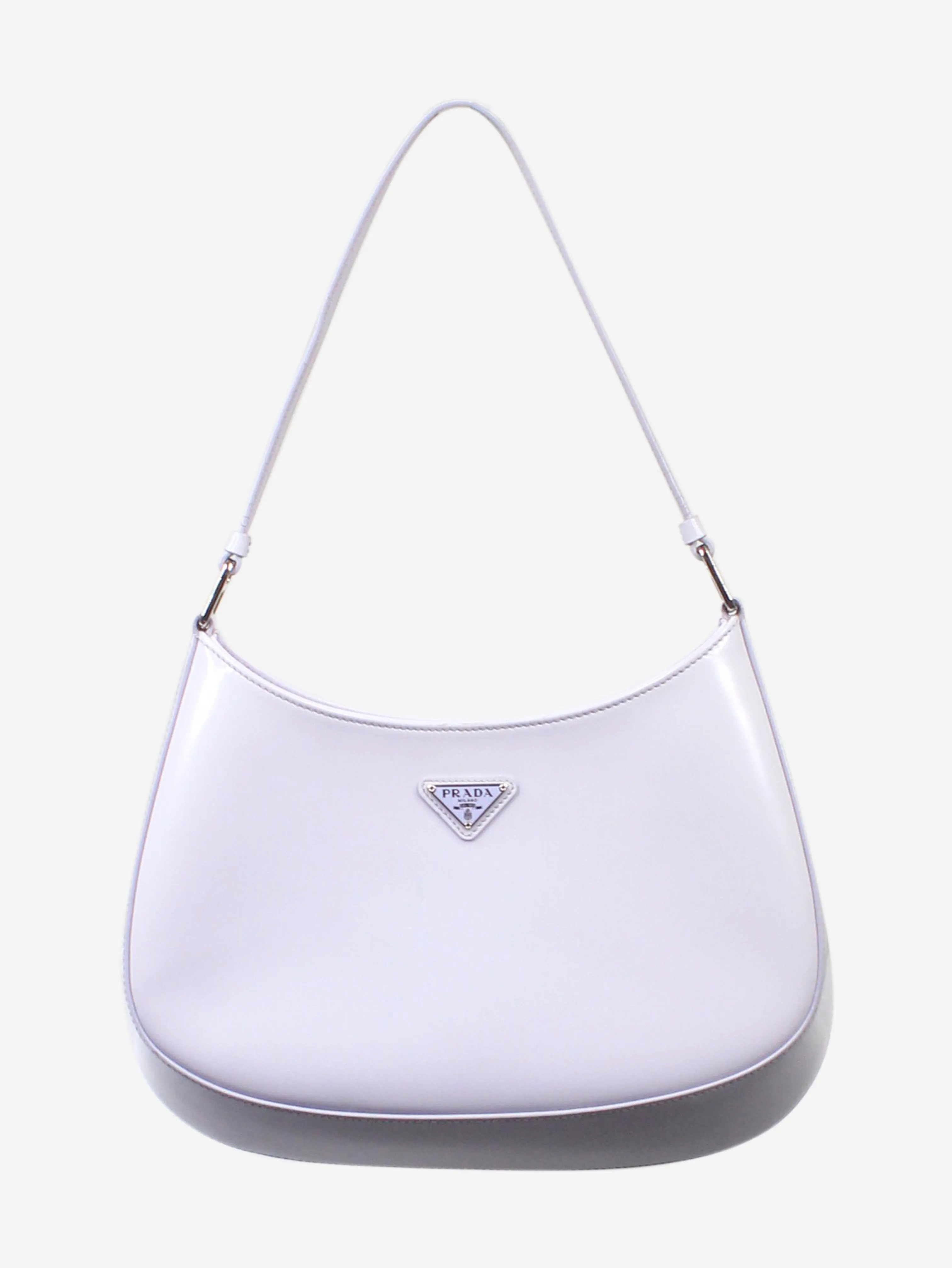 Purple Cleo brushed leather shoulder bag