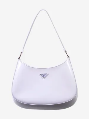 Purple Cleo brushed leather shoulder bag