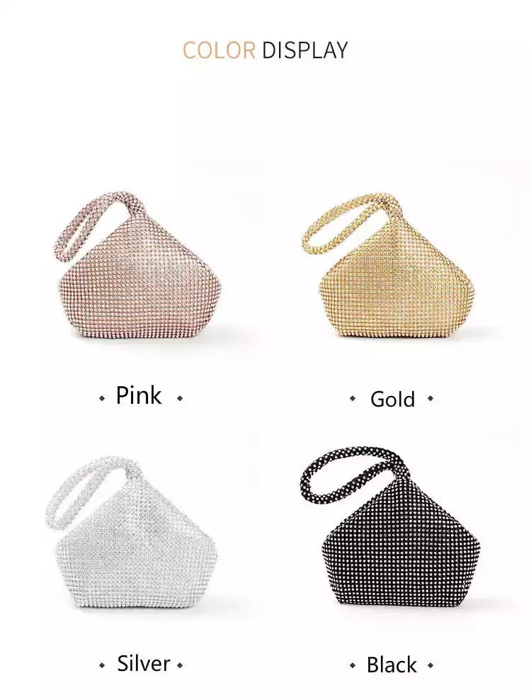Rose Gold Rhinestone Evening Bag