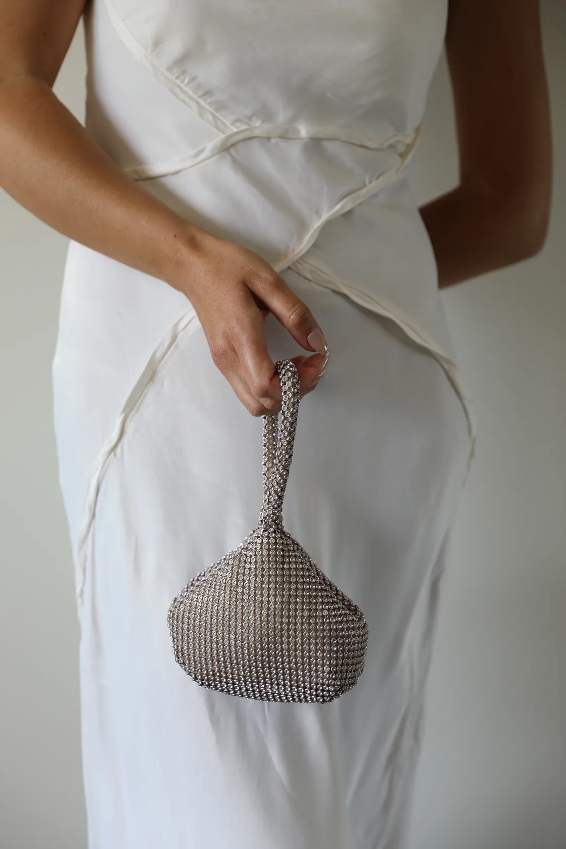 Rose Gold Rhinestone Evening Bag