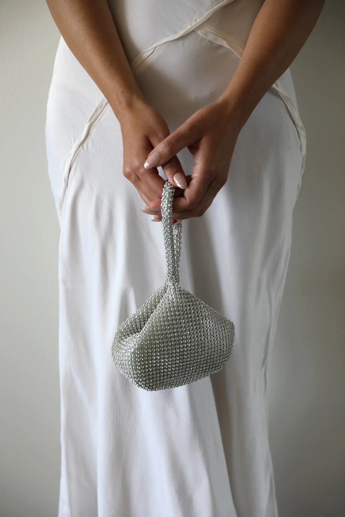 Rose Gold Rhinestone Evening Bag