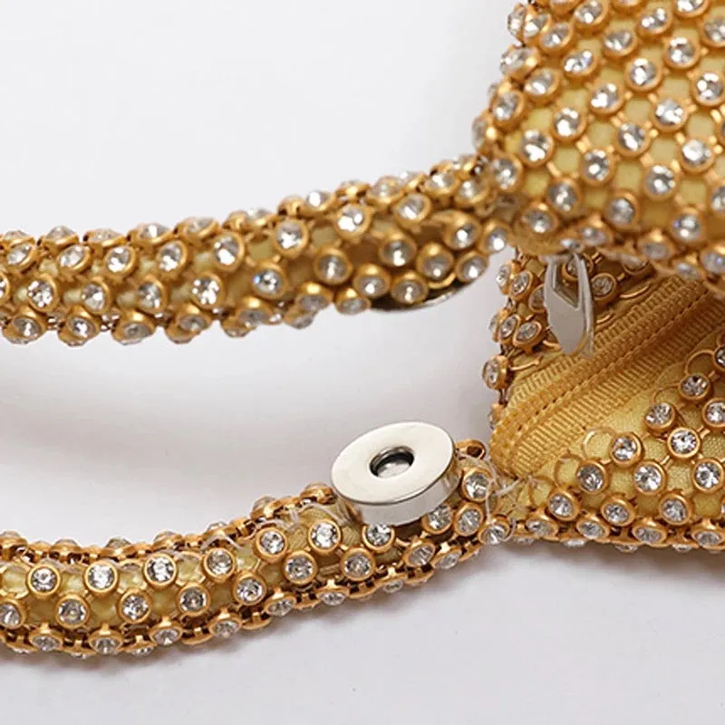 Rose Gold Rhinestone Evening Bag