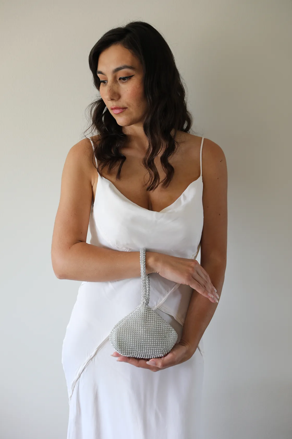 Rose Gold Rhinestone Evening Bag
