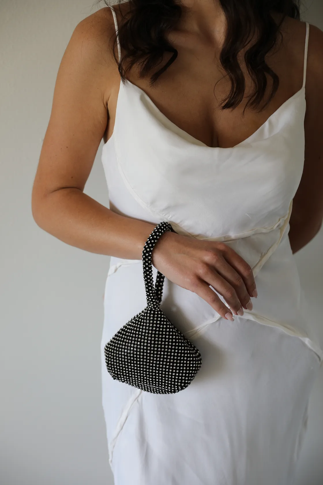 Rose Gold Rhinestone Evening Bag