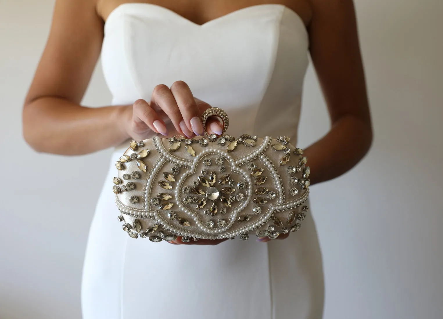 Silver Crystal Wedding Purse