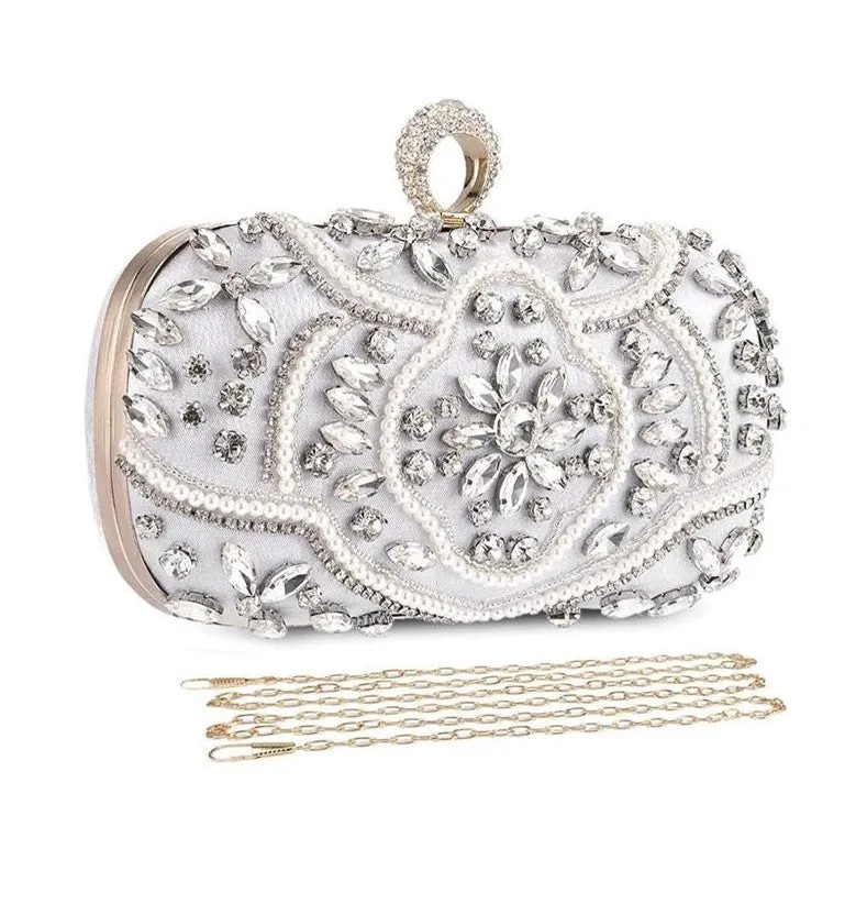 Silver Crystal Wedding Purse