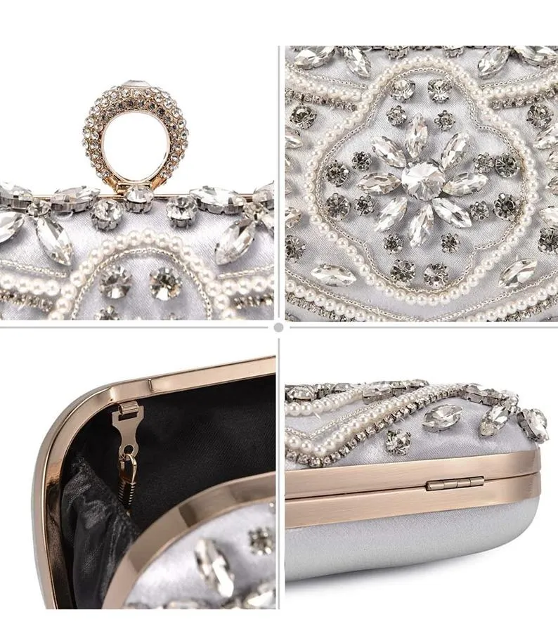 Silver Crystal Wedding Purse