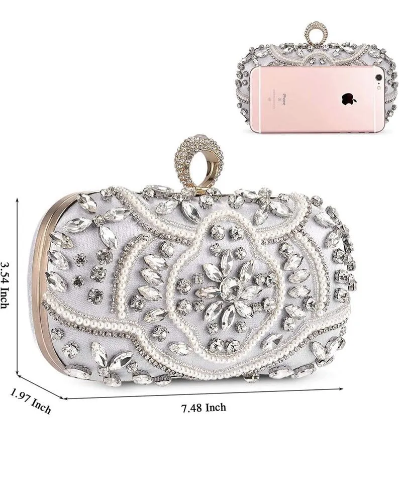Silver Crystal Wedding Purse