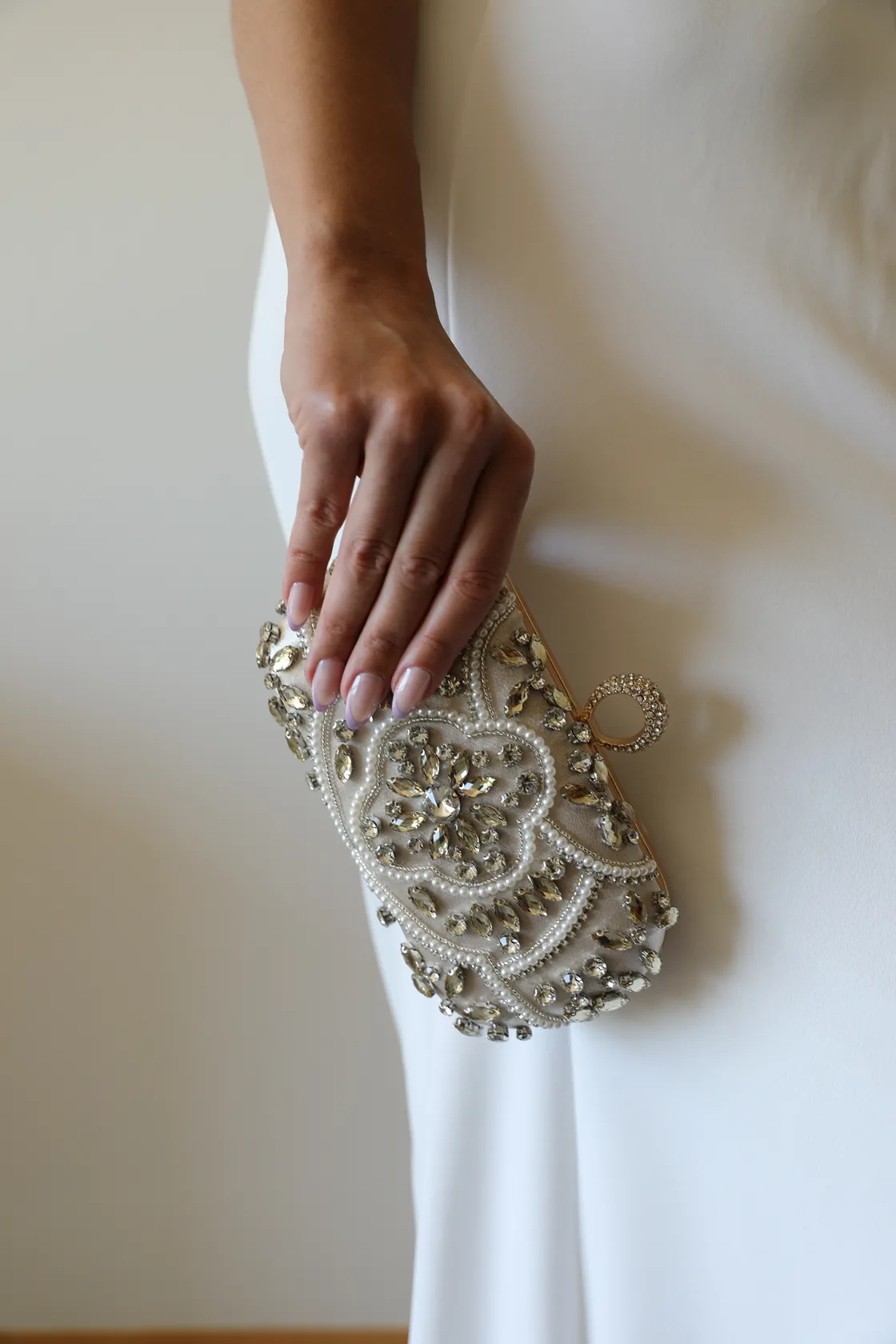 Silver Crystal Wedding Purse