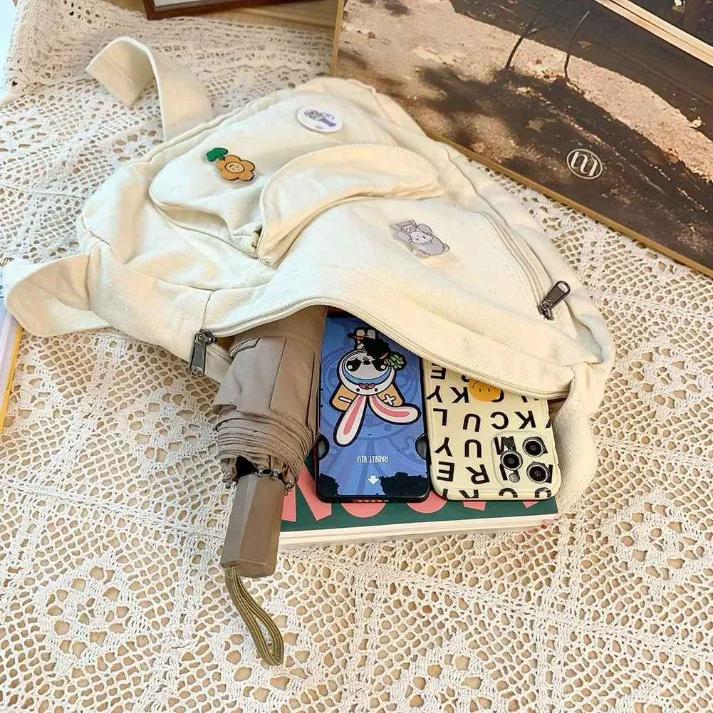Sling Bag for Women Crossbody Backpack Shoulder Chest Bag Daypack Small White Travel Canvas Casual Hiking Outdoor