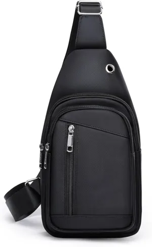 Small Crossbody Bags for Women Men Sling Backpack with Adjustable Shoulder Strap Hiking Daypack Casual Daypack Backpacks for Travel Sports Running (Black)