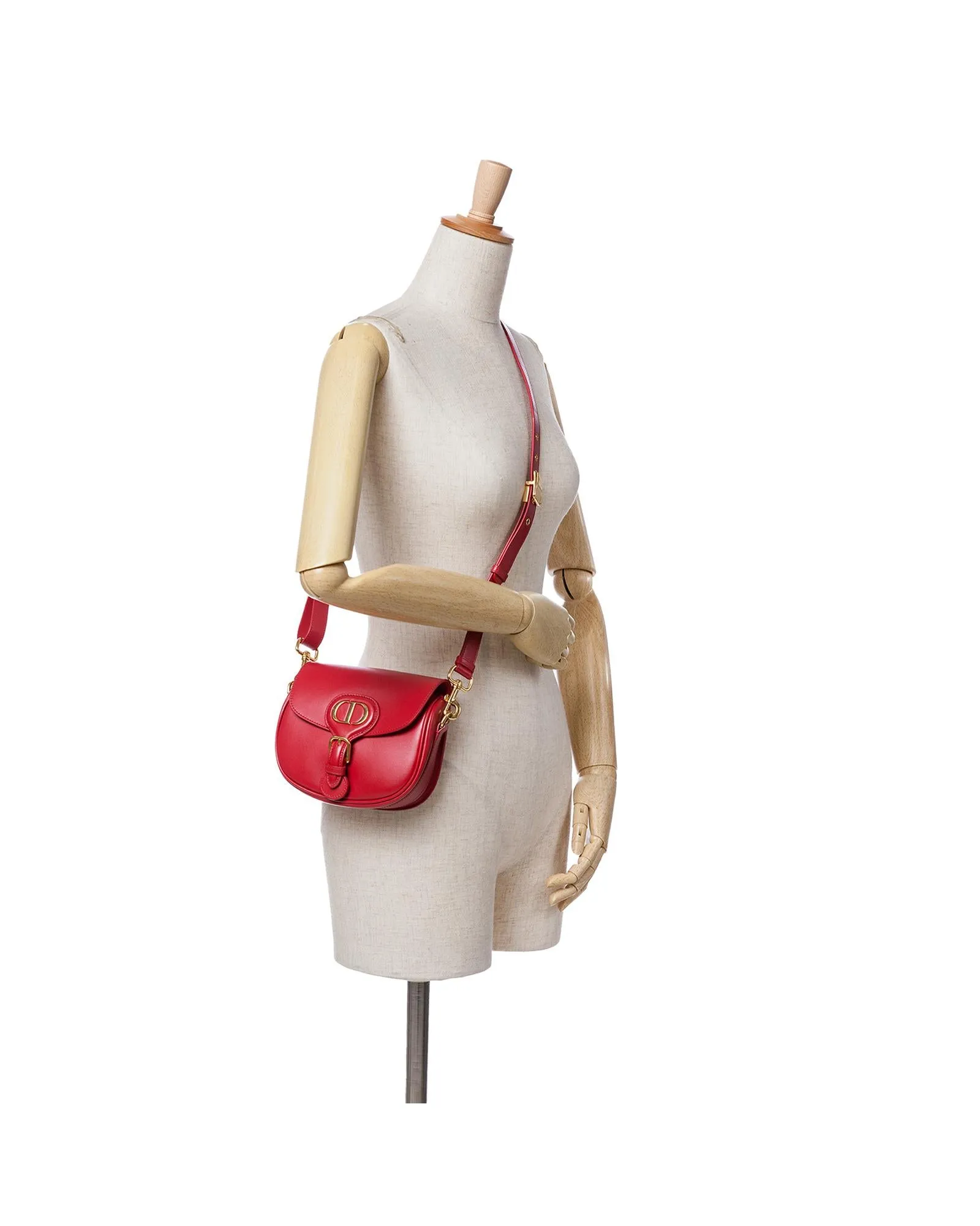 Small Leather Crossbody Bag with Buckle Closure