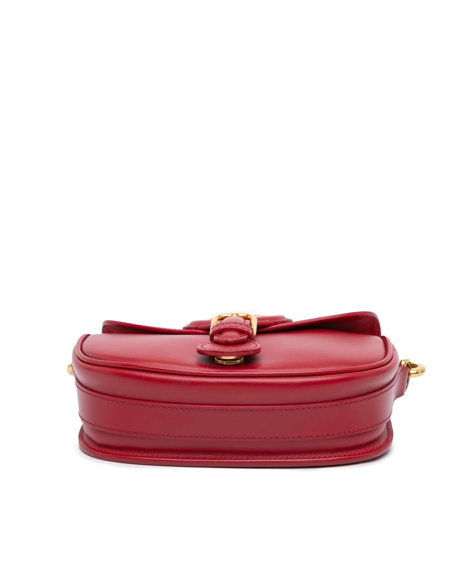 Small Leather Crossbody Bag with Buckle Closure