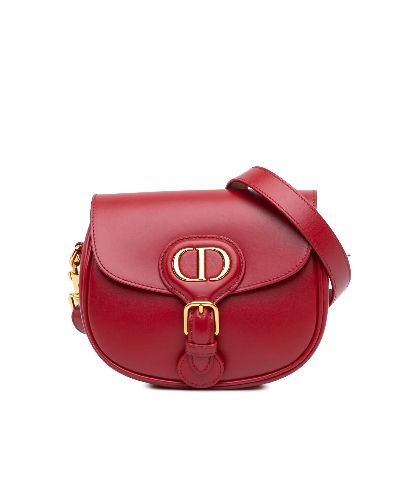 Small Leather Crossbody Bag with Buckle Closure