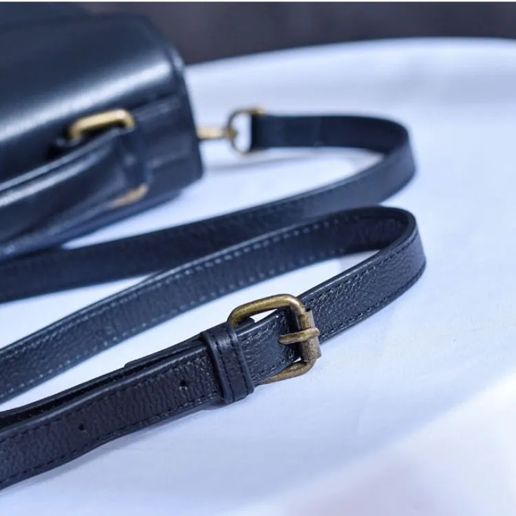 Small Satchel Purse Black Leather Satchel Bag Structured Sling Bag