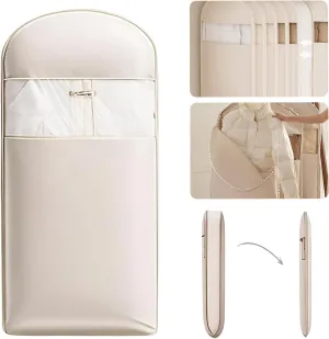 Space Saving Hanging Garment Bag with Self Compression Zipper,Space Saving Hanging Protector for Down Coat, Transparent Visibility Space Savin gown Coat Compression Dust Cover for Closet Storage