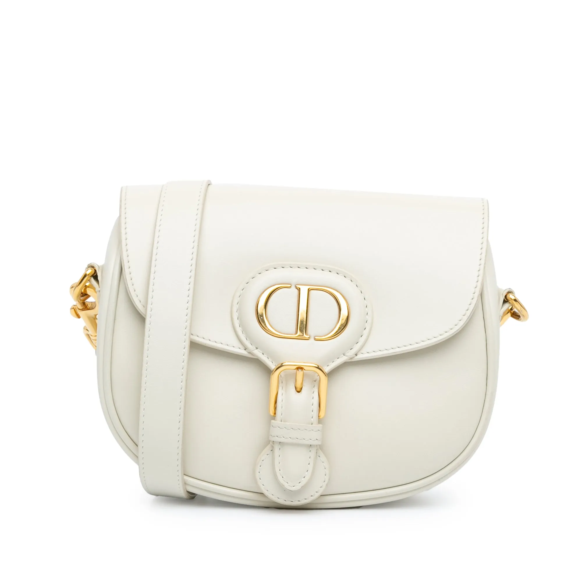 White Dior Small Leather Bobby Crossbody