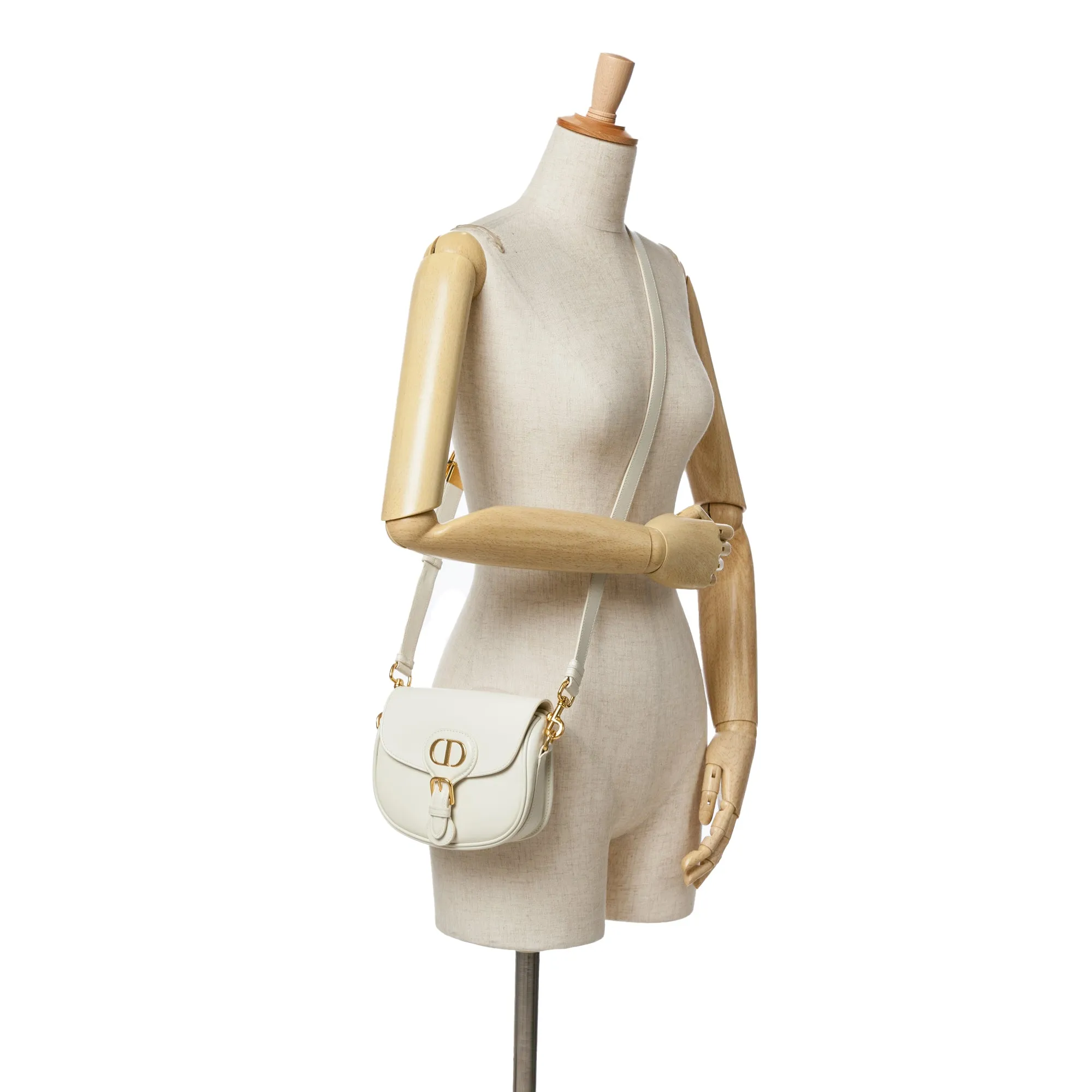 White Dior Small Leather Bobby Crossbody