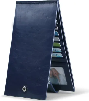 Women's Genuine Leather Credit Card Holder RFID Long Zipper Purse Wallet