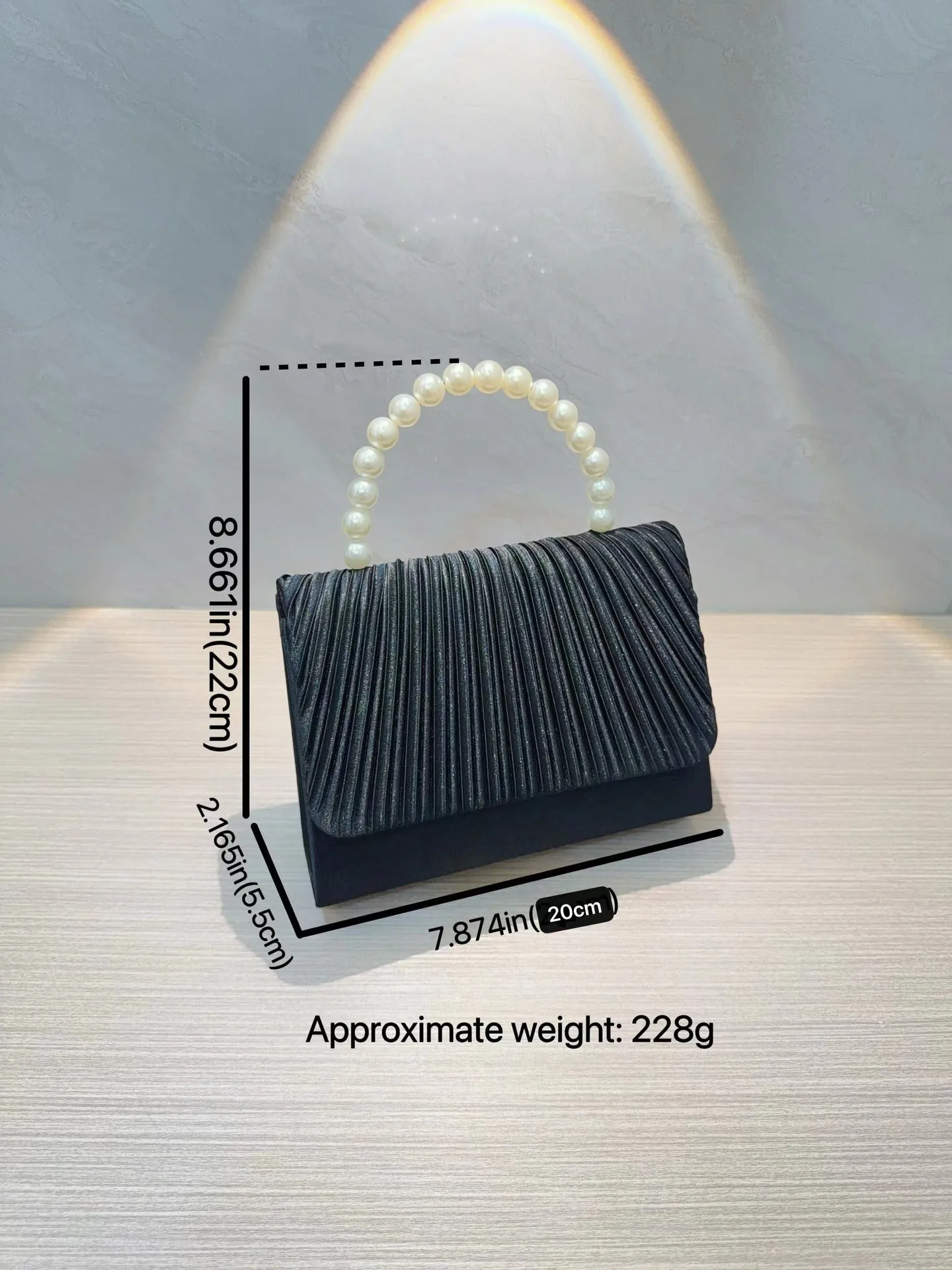 Women's Handheld Bag, Unique French Pleated Evening Dress Bag, Crossbody Handheld Banquet Bag